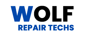 Logo for Wolf Repair Techs, specializing in certified Wolf appliance repairs.