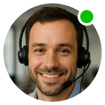 Smiling call center technician with a headset assisting customers for Wolf appliance repair.